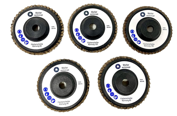 5er Set Fächerscheibe 76x10mm Korn:40/60/80/120/180 passend für Bosch GWS 10,8 10 8 12V 12 76 Zubehö