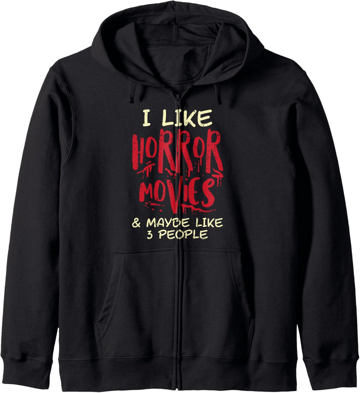 I Like Horror Movies 3 Personen Lustig Halloween Männer Frauen Kapuzenjacke