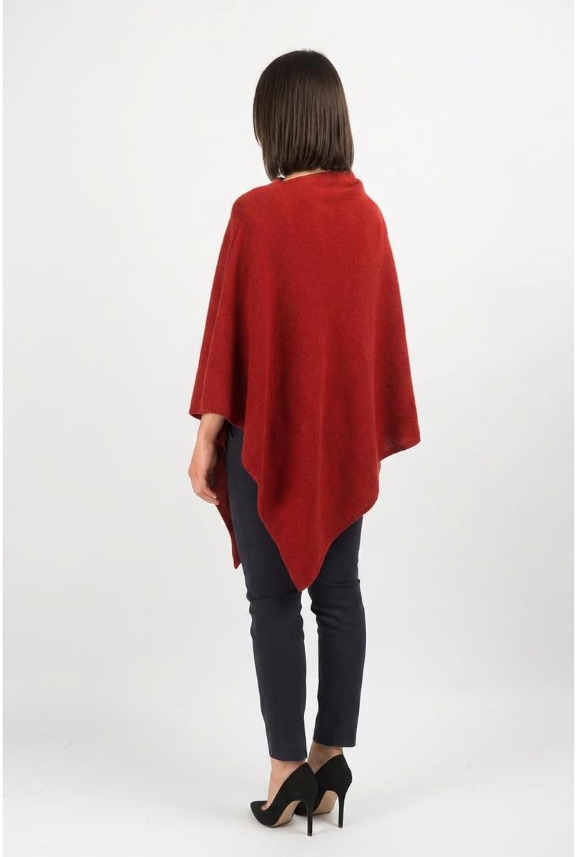 Dalle Piane Cashmere - Poncho aus 100% Kaschmir - Made in Italy - für Frau Einheitsgrösse Rot, Einhe