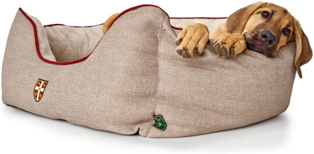 HUNTER Universtity Hundesofa, College-Style, Wendekissen, Plüschbesatz, 80 x 60 cm, beige beige 80 x