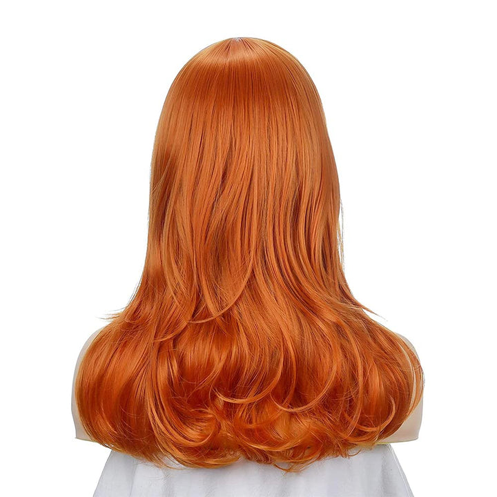 Lange gewellte orangefarbene Perücke | FVCENT Full Bangs Ginger Perücken Halloween Cosplay Kostüm Pa