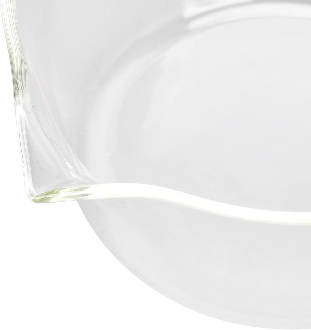 Milchtopf aus Borosilikatglas mit V-förmigem Ausguss, Antihaftbeschichtet, 400ml, Messbecher, Aufsch