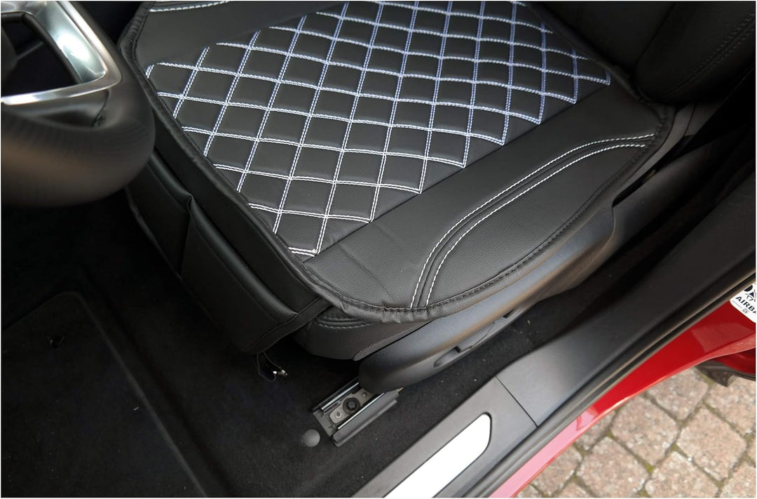 BREMER SITZBEZÜGE 1 Sitzauflage für Suzuki Grand Vitara in Schwarz/Weisse Naht (OT408), Schwarz/Weis