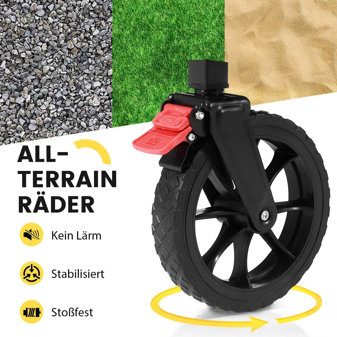 Sekey XXL Bollerwagen Faltbar mit Bremsen 160L 150KG Belastbar, Faltbarer Bollerwagen Geländetauglic