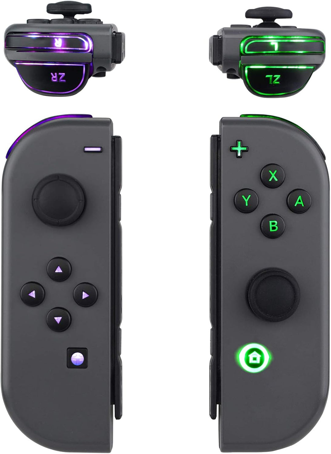 eXtremeRate LED Tasten Set für NS Switch Joycon,Leuchttaste ABXY Knöpfe Tasten Trigger Licht Buttons