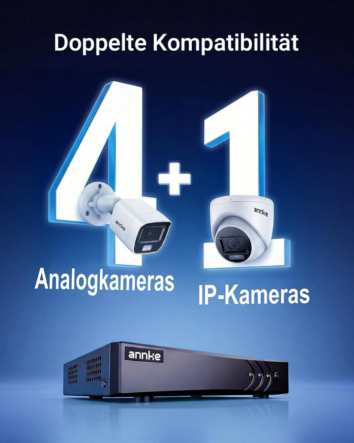 ANNKE DVR 4CH 3K Lite Sicherheitssystem Digitaler Videorekorder DVR Recorder H265+ mit Bewegungserke