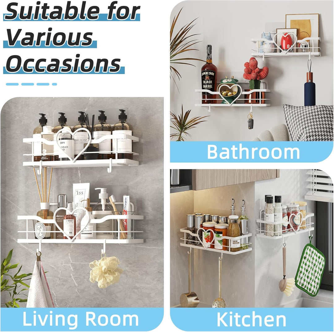 Duschablage ohne Bohren Badezimmer Organizer, Duschhalterung für Dusche, Badregal mit 4 abnehmbaren