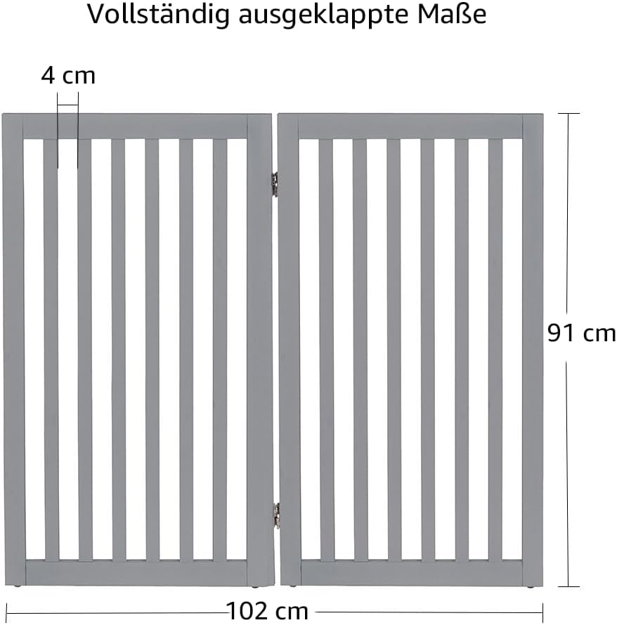 unipaws 91 cm hohes freistehendes Absperrgitter für Hunde und Katzen aus Holz, faltbar und erweiterb
