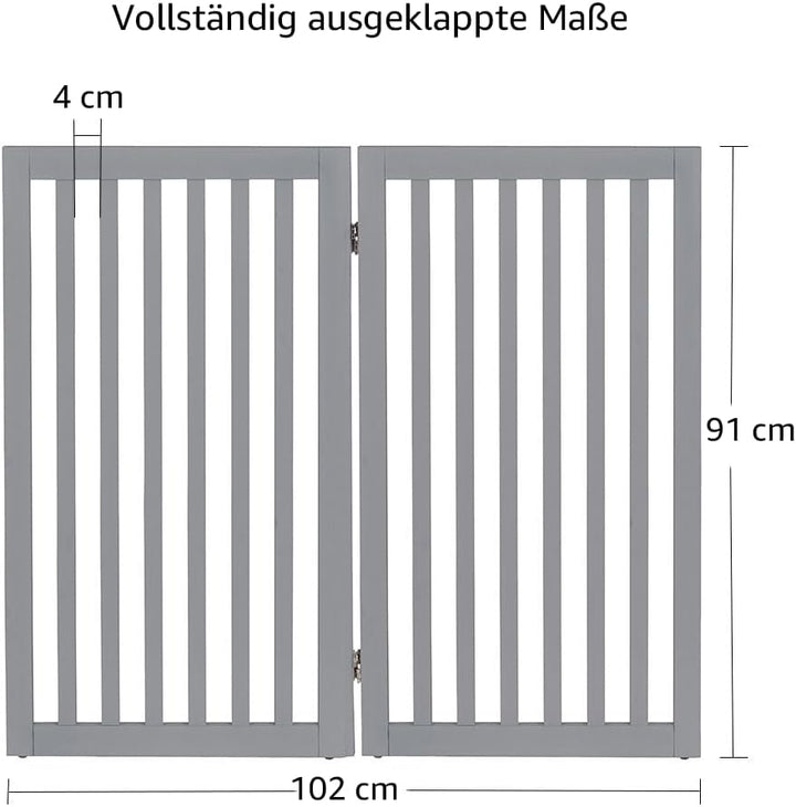 unipaws 91 cm hohes freistehendes Absperrgitter für Hunde und Katzen aus Holz, faltbar und erweiterb