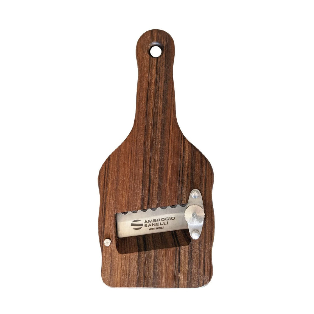 Sanelli Ambrogio 1731.000 Affettatartufi Ovangkol-aus Edelstahl mit Wellenschliff, Holz, Braun, 23.0