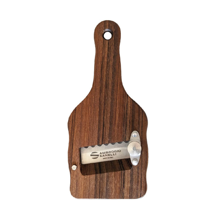 Sanelli Ambrogio 1731.000 Affettatartufi Ovangkol-aus Edelstahl mit Wellenschliff, Holz, Braun, 23.0