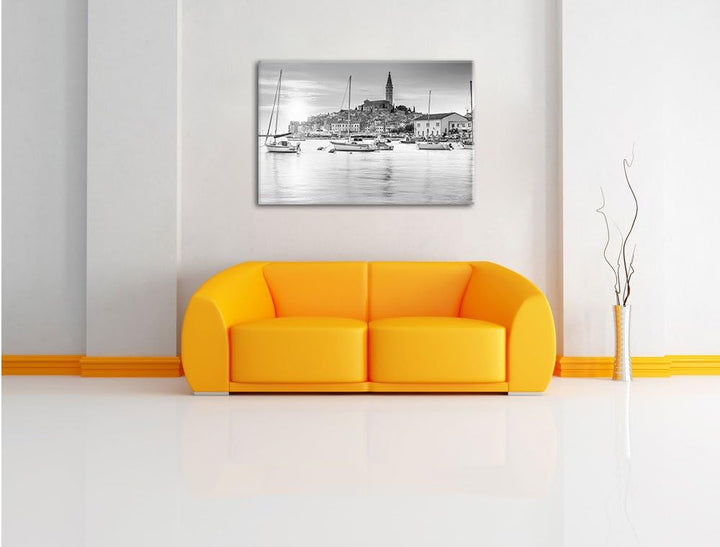 Pixxprint Kroatische Hafenstadt als Leinwandbild/Grösse: 100x70 / Wandbild/Kunstdruck/fertig bespann