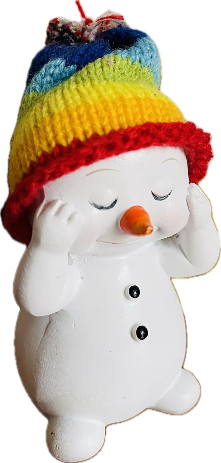 khevga Weihnachtsdeko Deko-Figuren Schneemann im 4er Masse ca. 6x6x11 cm Regenbogen, Regenbogen