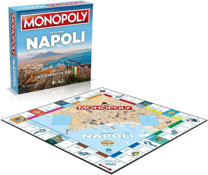 Winning Moves Monopoly Napoli, Ricomincio da 3, italienische Ausgabe, Brettspiel, Sammlerstück