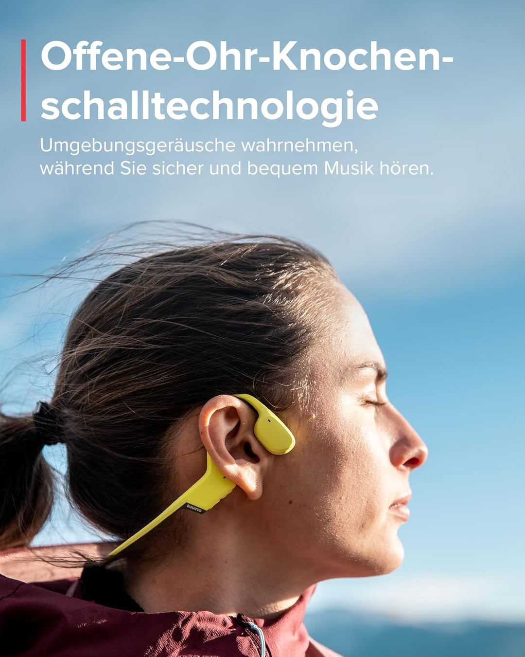 SUUNTO Sonic Knochenschall Kopfhörer, Open-Ear Bone Conduction Bluetooth Sport Kopfhörer, Verbessert