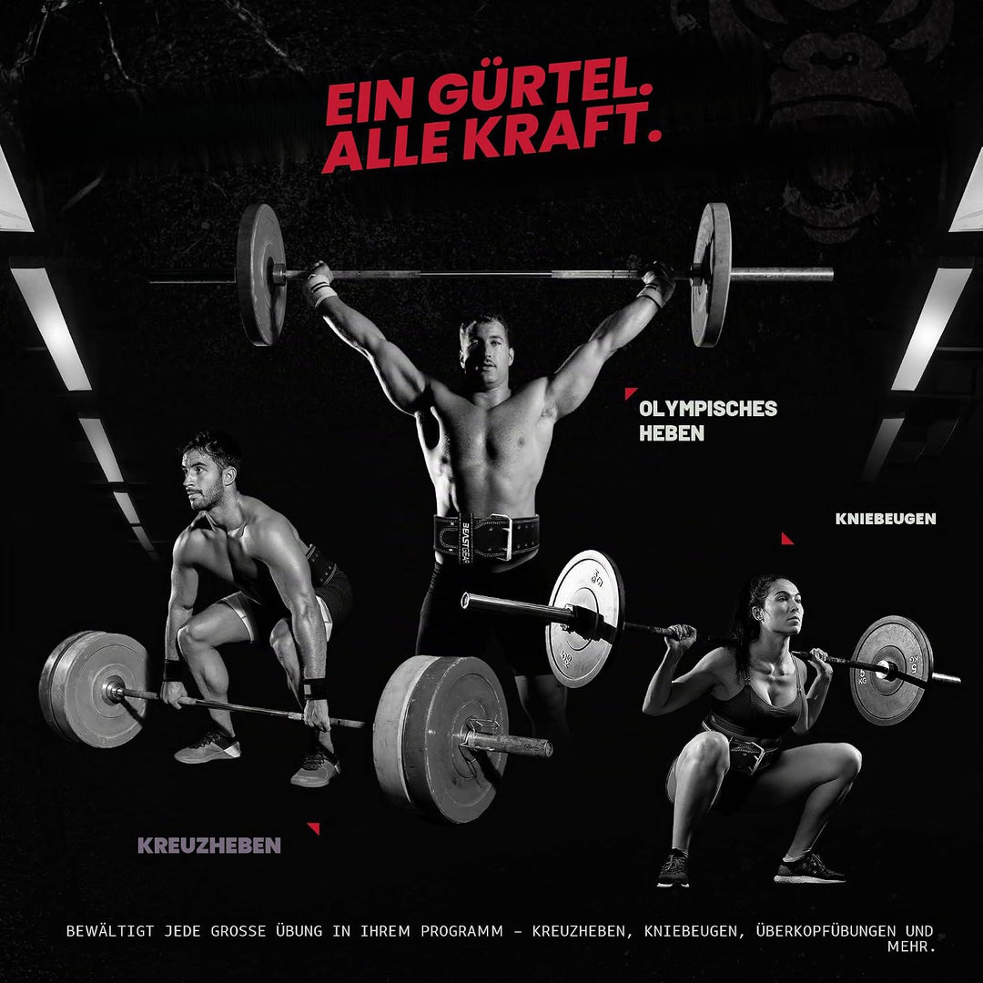 Beast Gear Gewichthebergürtel - Leder 10mm Gepolstert Gym Gürtel Herren, Trainingsgürtel für Klimmzu