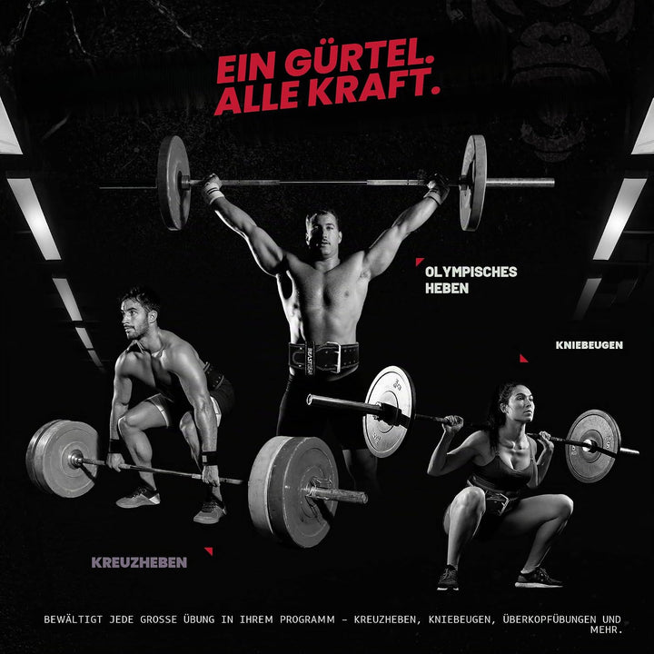 Beast Gear Gewichthebergürtel - Leder 10mm Gepolstert Gym Gürtel Herren, Trainingsgürtel für Klimmzu