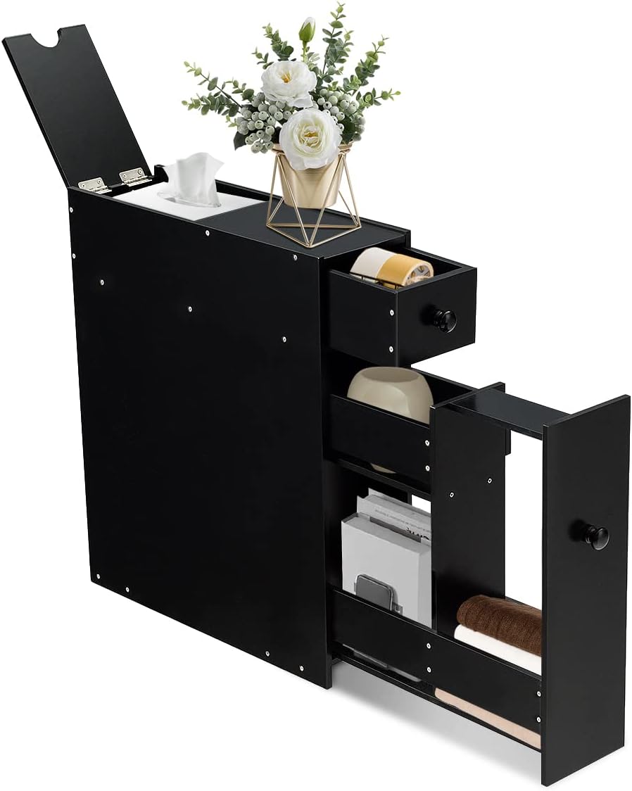 GIANTEX Nischenschrank Nischenregal, Badezimmerschrank Schubladenschrank mit 2 Schubladen, Seitensch