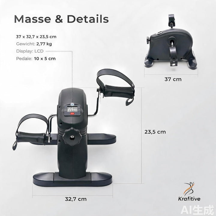 Pedaltrainer &amp; Mini Heimtrainer, Arme &amp; Beine, für Senioren | Sitztraining unterm Schreibtisch, gele