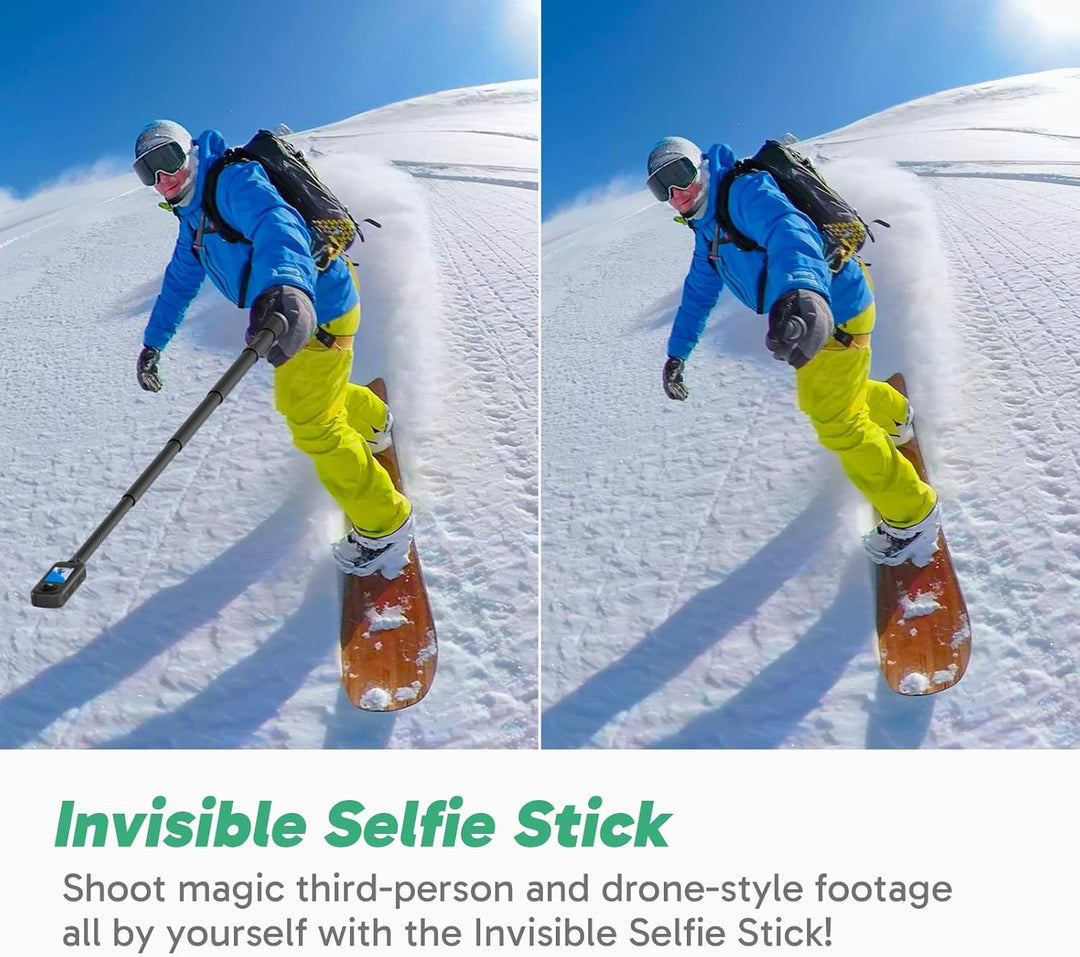 AKASO 360° Action Cam Ski-Set - 5.7K 72MP 360 Grad Actionkamera mit 256GB Speicherkarte Duale 1/2" 4