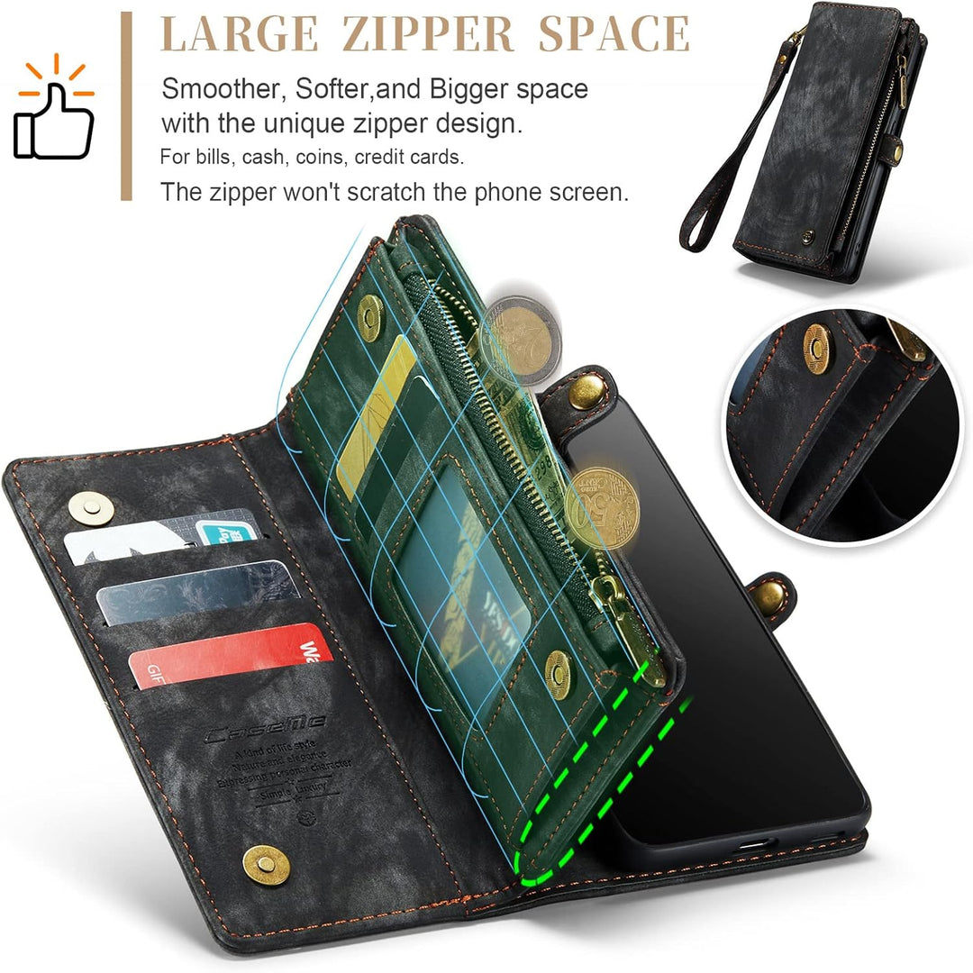 UFinetech Samsung A53 Hülle, Stossfest TPU Leder Flip Tasche Samsung Galaxy A53 5G Handyhülle, Magne