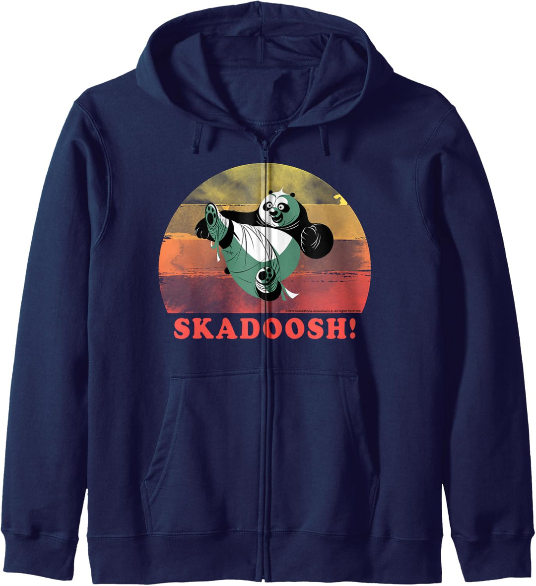 Kung Fu Panda Skadoosh! Retro Circle Portrait Kapuzenjacke