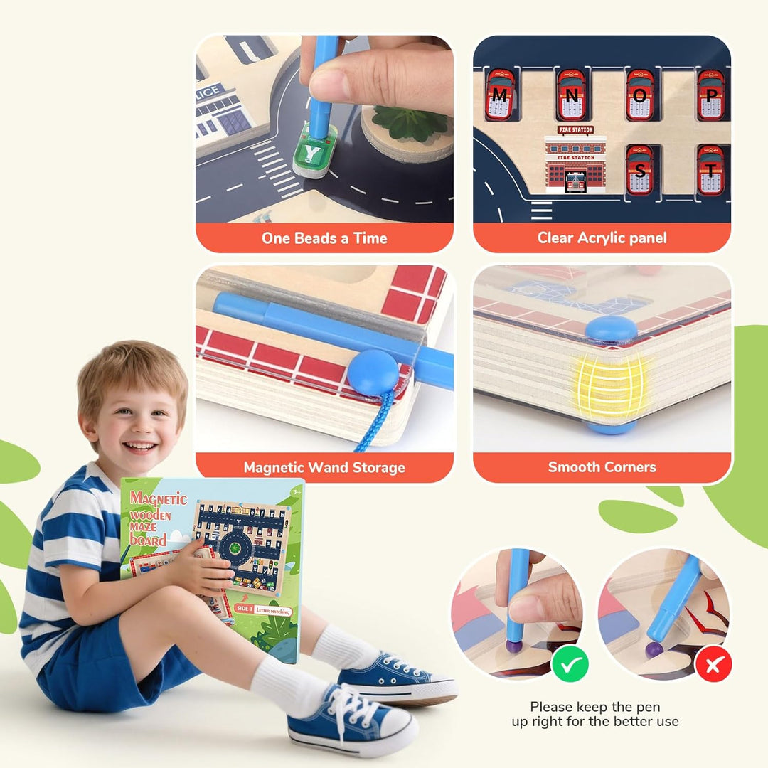 Spielzeug für Jungen 2 in 1 Montessori Spielzeug Magnetische Farbe und Zahl Labyrinth für Kleinkind