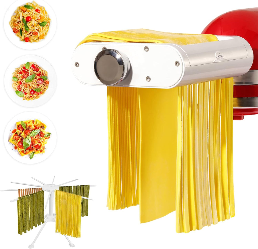 Antree 3-in-1 Roller- und Schneide-Aufsatz-Set für KitchenAid Standmixer, inklusive Nudelblech-Rolle
