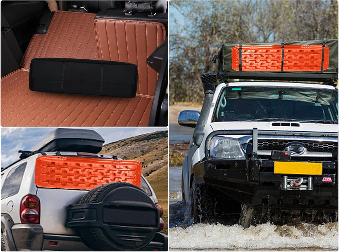 FIVMEN Sandbleche 2 Stück Anfahrhilfe mit Aufbewahrungstasche Offroad Zubehör für Wohnmobil Geländew