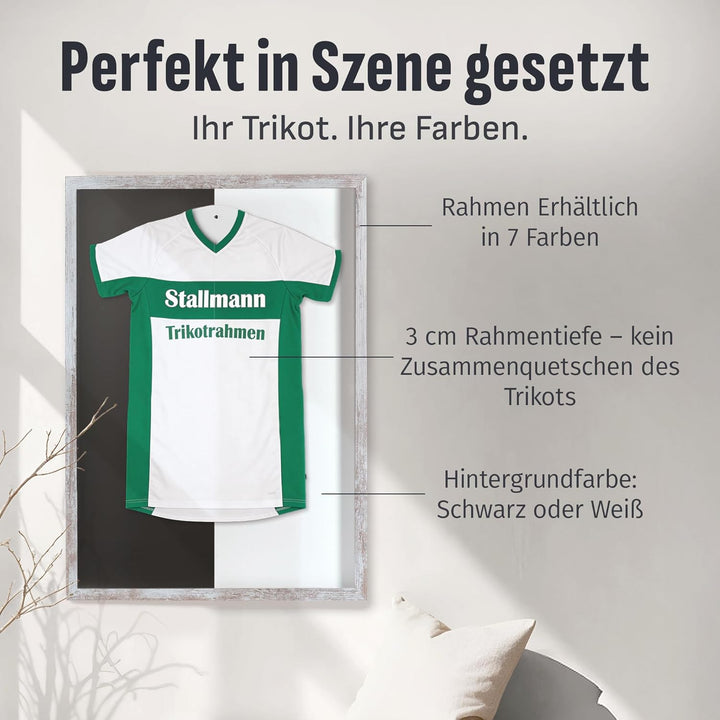 Stallmann Design Trikotrahmen 'Easy Click & Fill' mit Tür | Rahmen-Farbe: Vintage | Hintergrund: Sch