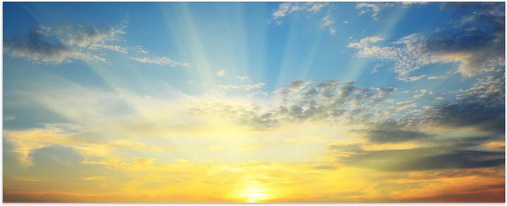 wandmotiv24 Leinwandbild Sonnenaufgang Natur 100x40cm (BxH) Bilder auf Leinwand, Dekoration Wohnung