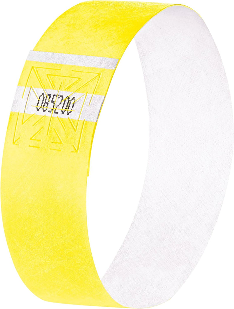SIGEL EB218 Einlassbänder Super Soft, 120 Stück, Gelb fluoreszierend, Festival Armbänder 120 Stück g