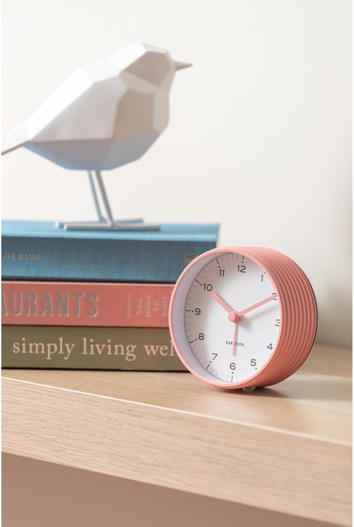 Karlsson Wecker Circus Rings - Rosa - Ø9cm - Rund - Eisen - Wecker für Schlafzimmer