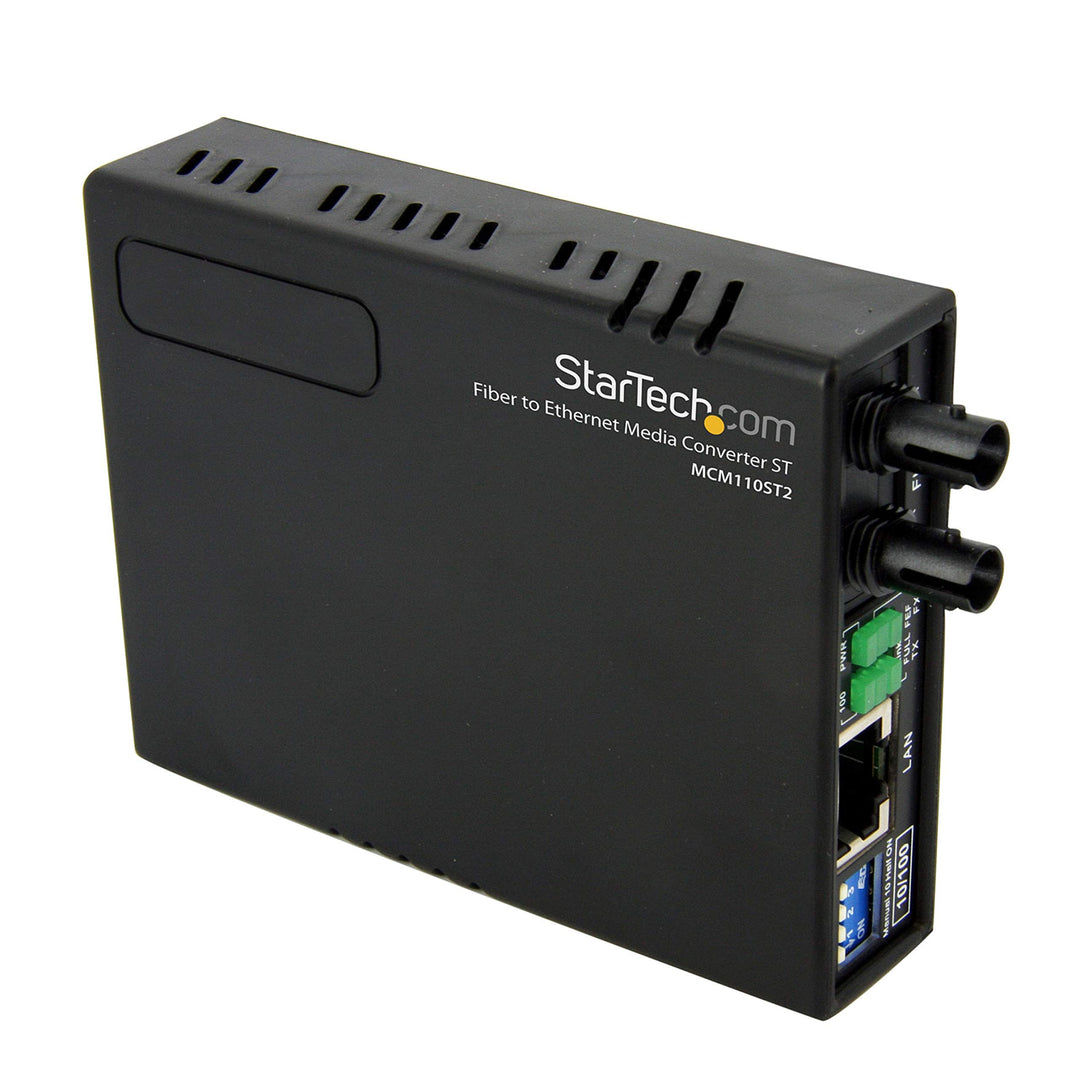 StarTech.com 10/100 Mbit/s Fast Ethernet Multimode ST LWL / Glasfaser Kupfer Medienkonverter - 2km