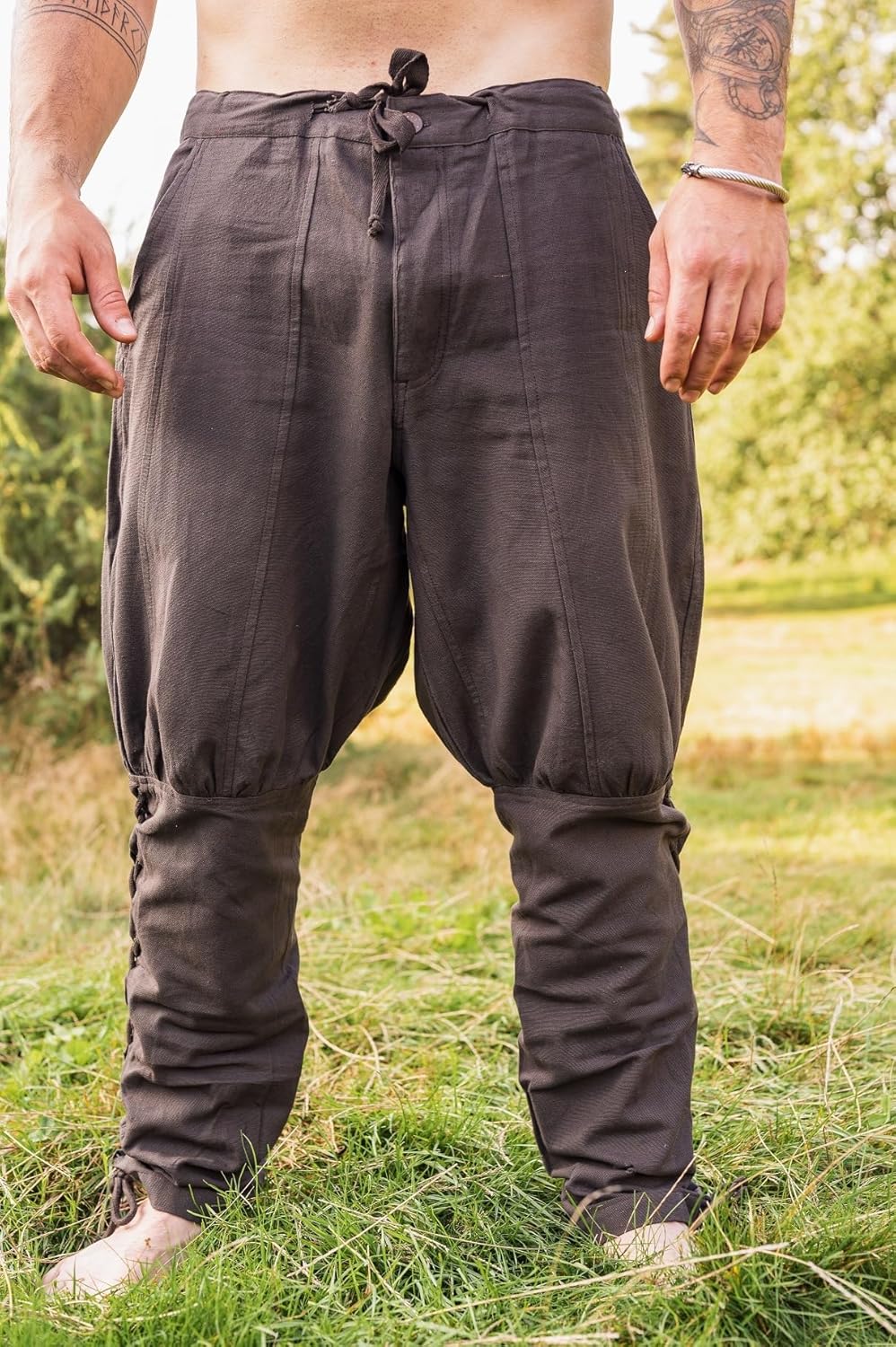 Leonardo Carbone® Wikingerhose mit Beinschnürung Magnus - Herren Hosen, Mittelalter Kleidung, Wiking