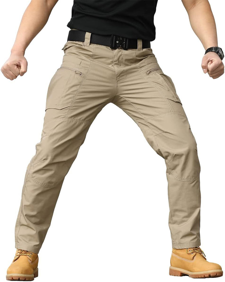 CARWORNIC Herren Taktische Hose wasserdichte Cargo Hose Militär Outdoorhose 30W / 30L Khaki, 30W / 3