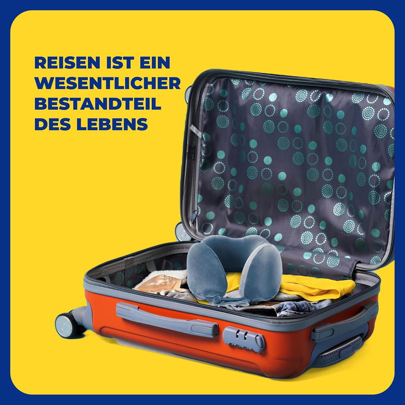 Travel Blue Reisekissen Memory Foam - Ergonomisches, Leichtes Nackenkissen für Flugzeug, Auto, Büro