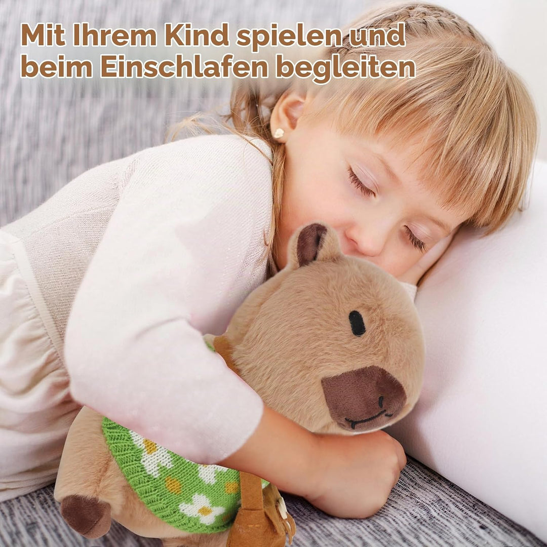 Lotvic Capybara Kuscheltier mit Kleidung und Rucksäcken, 23cm | Capybara Plüschtier, Niedlichen Wass