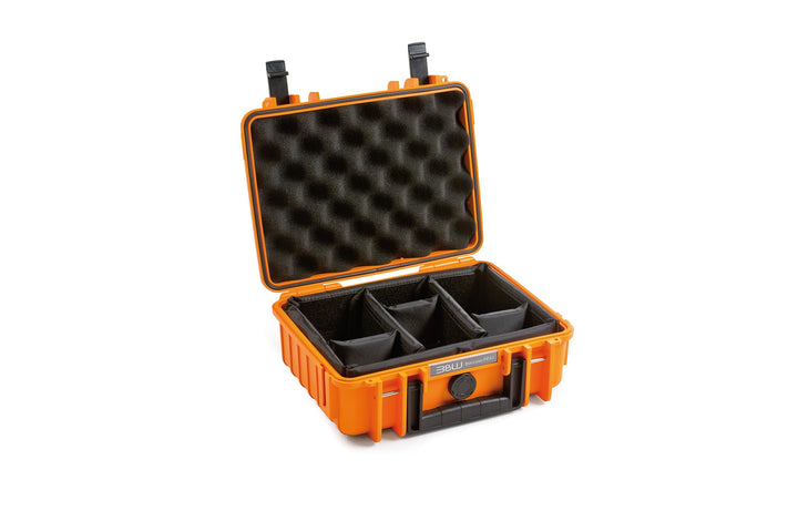 B&W Transportkoffer Outdoor Typ 1000 orange mit variabler Facheinteilung - wasserdicht nach IP67 Zer