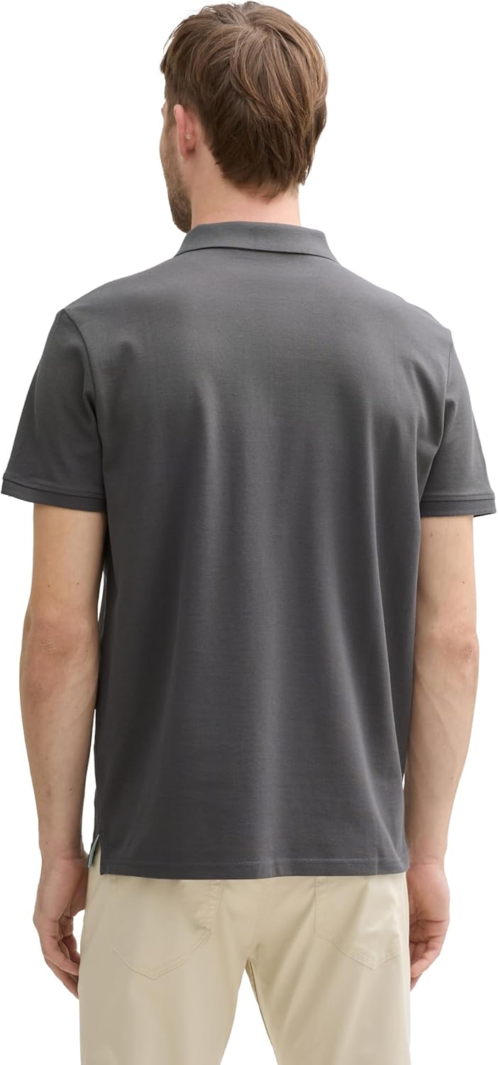 Tom Tailor Herren Piqué Poloshirt aus Baumwolle S 10307 - Dark Shadow, S 10307 - Dark Shadow