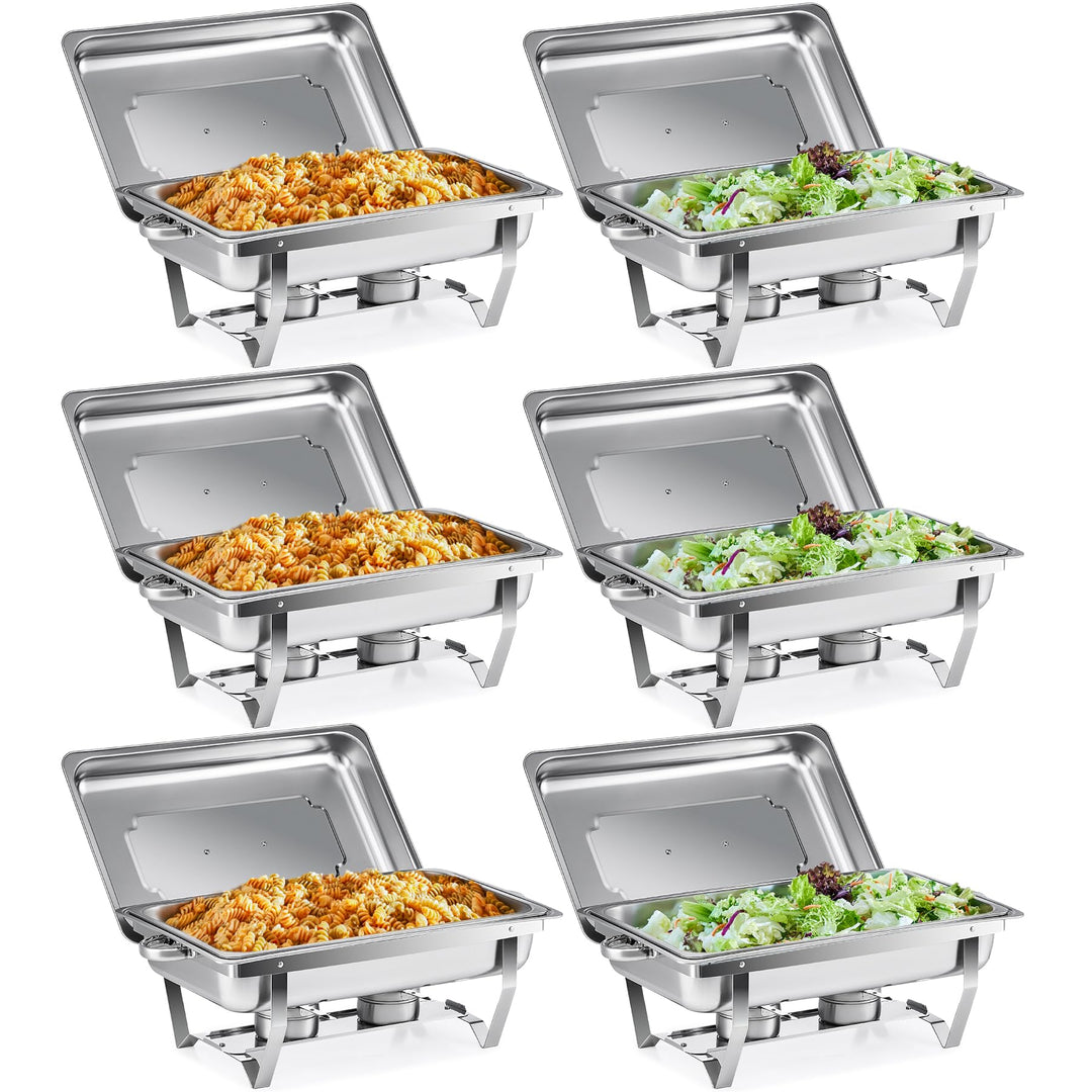 Wilprep Chafing Dish Speisewärmer 9L 6pcs Edelstahl Warmhaltebehälter Wärmebehälter Edelstahl Buffet