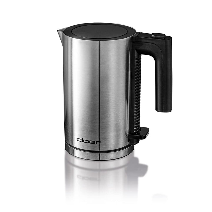 Cloer 4990 David, Wasserkocher, 1960 W, Einhandbedienung, 0,8 Liter, mattierter Edelstahlbehälter, T