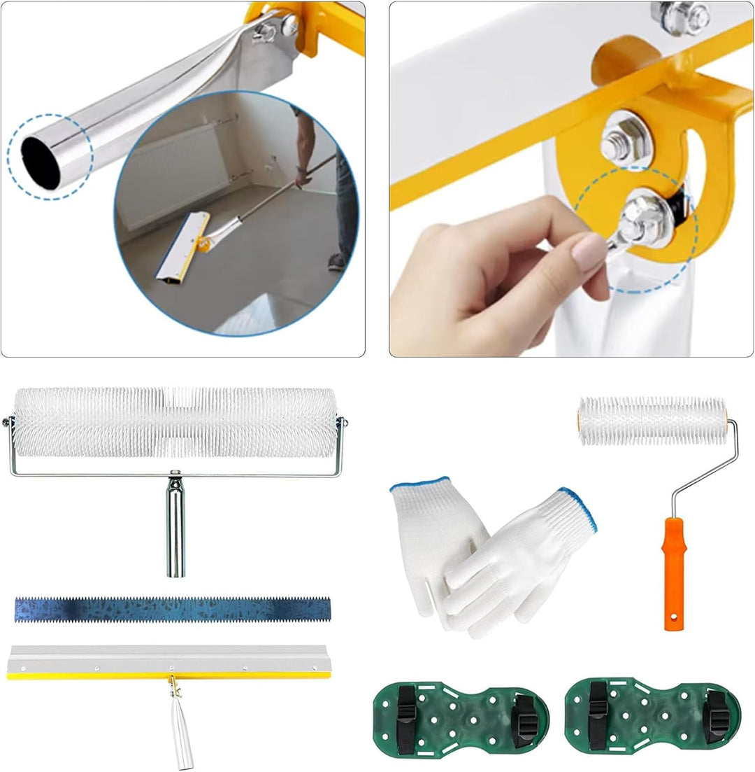 7tlg Bodenbeschichtungs Set, Entlüftungsroller Set mit 2 Entlüftungswalze 23CM+48CM Stehrakel Grossf