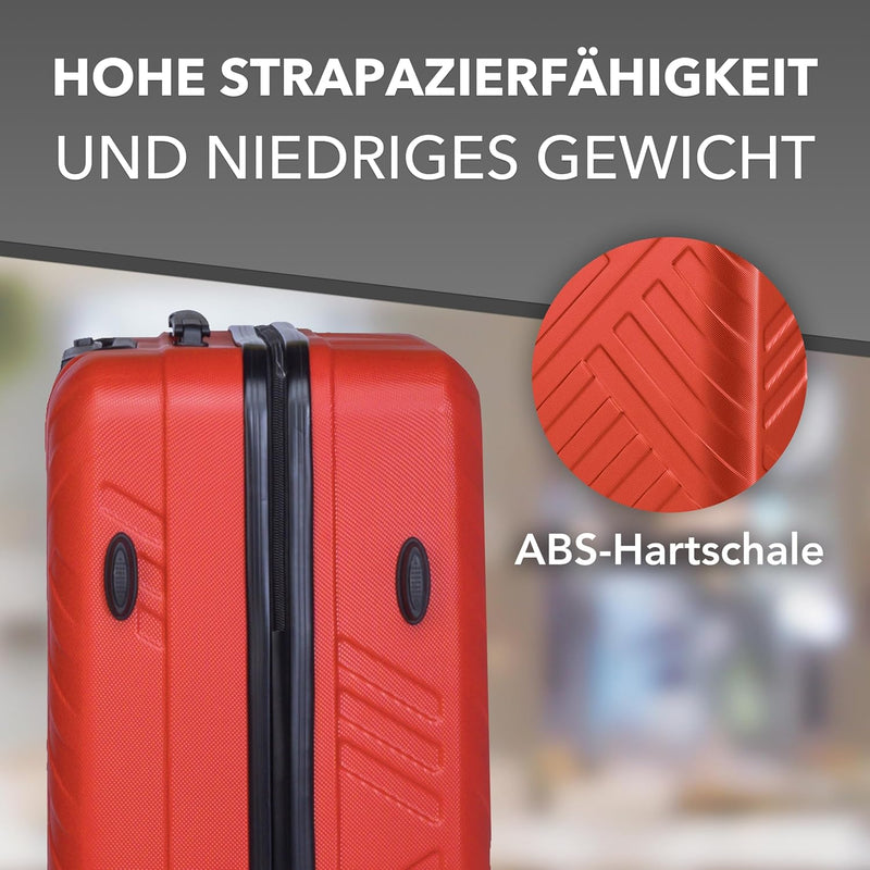 Xonic Design Reisekoffer - Hartschalen-Koffer mit 360° Leichtlauf-Rollen - hochwertiger Trolley mit