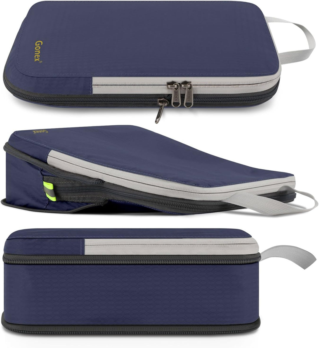 Compression Packing Cubes 3/4er Set, Gonex Kleidertaschen 4-teilig Verpackungswürfel, Kleidertaschen
