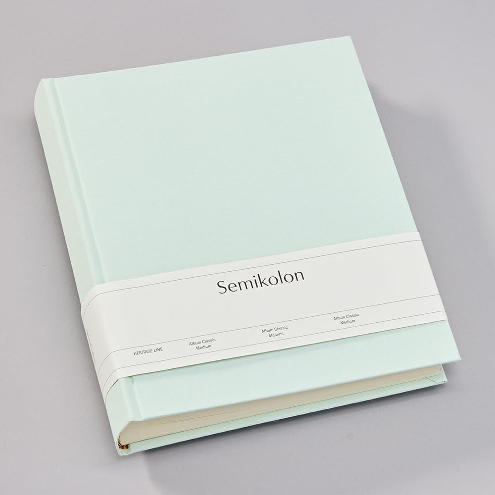Semikolon 361765 Foto-Album Classic Medium - 21,6 x 25,5 cm - 80 Seiten cremefarben, für 160 Fotos -