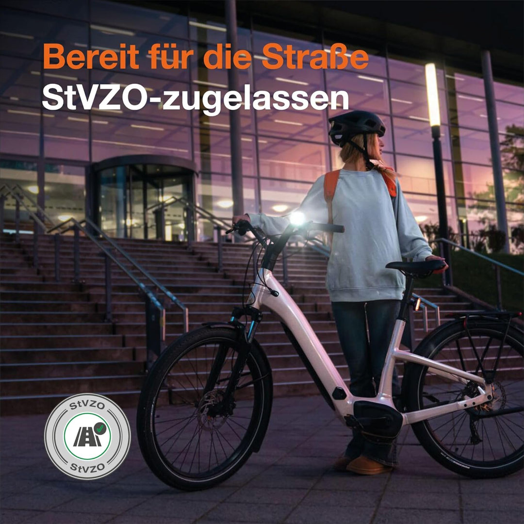 OSRAM LEDsBIKE COMPACT 100 Set, wiederaufladbares Fahrradlicht-Set – Vorder- und Rücklicht, mit Brem