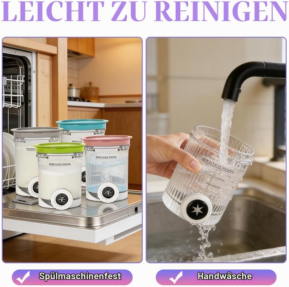 4 Stück Behälter für Ninja CREAMi NC700 NC701, 480ML Creami Behälter mit Deckel und Schaufel, BPA-Fr