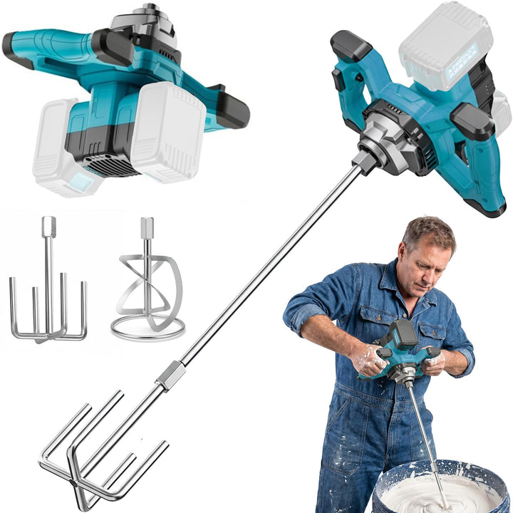 Akku Farbmörtelrührer Kompatibel mit Makita 18V Batterie, Betonmischer, 3200W Rührwerk Mörtelrührer