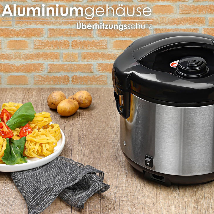 Reiskocher 1,5 Liter Multikocher Aluminium 500 Watt Automatische Abschaltfunktion Dampfkocheinsatz R
